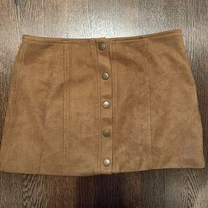 Suede brown skirt